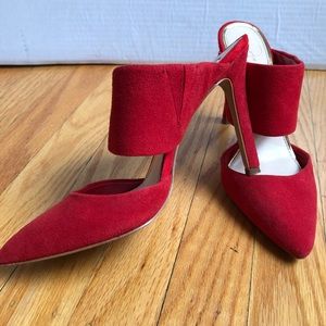 Red suede duel strap Mule - Jessica Simpson Sz 4